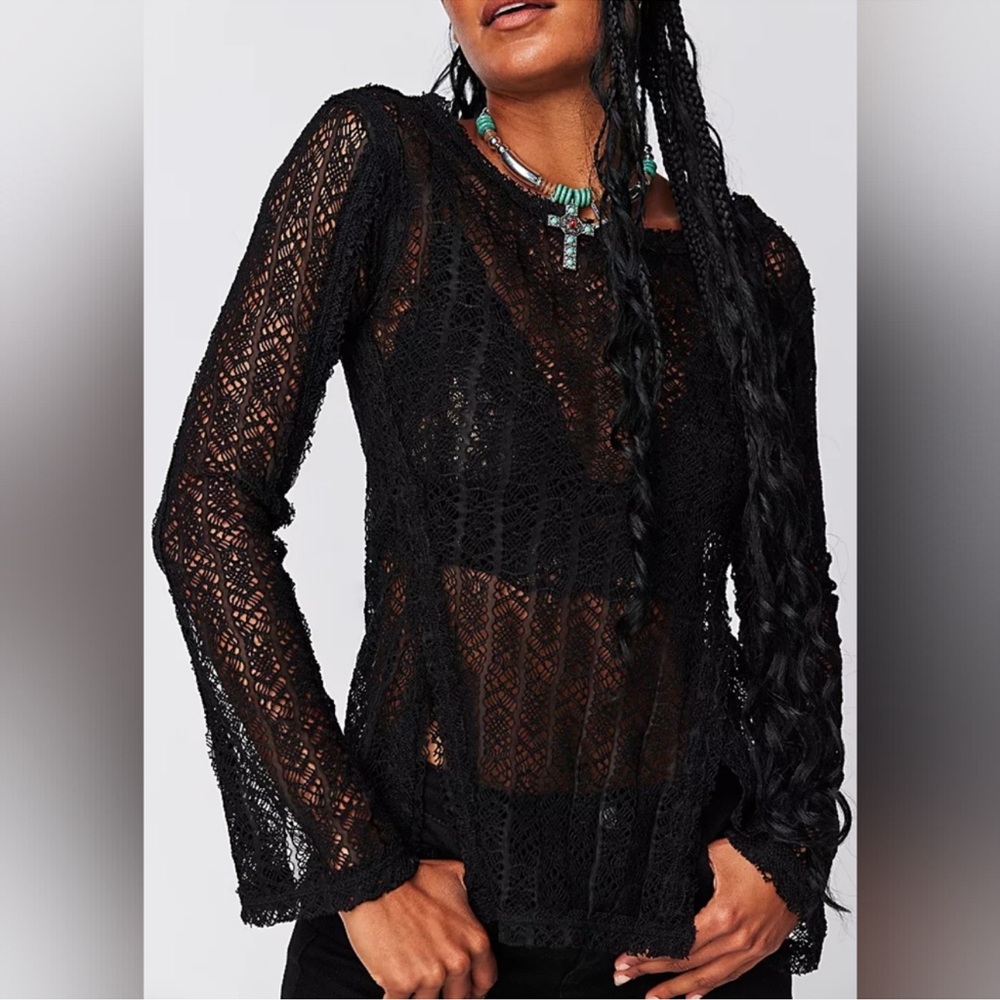 FREE PEOPLE On The Road Twisted Lace Top Small